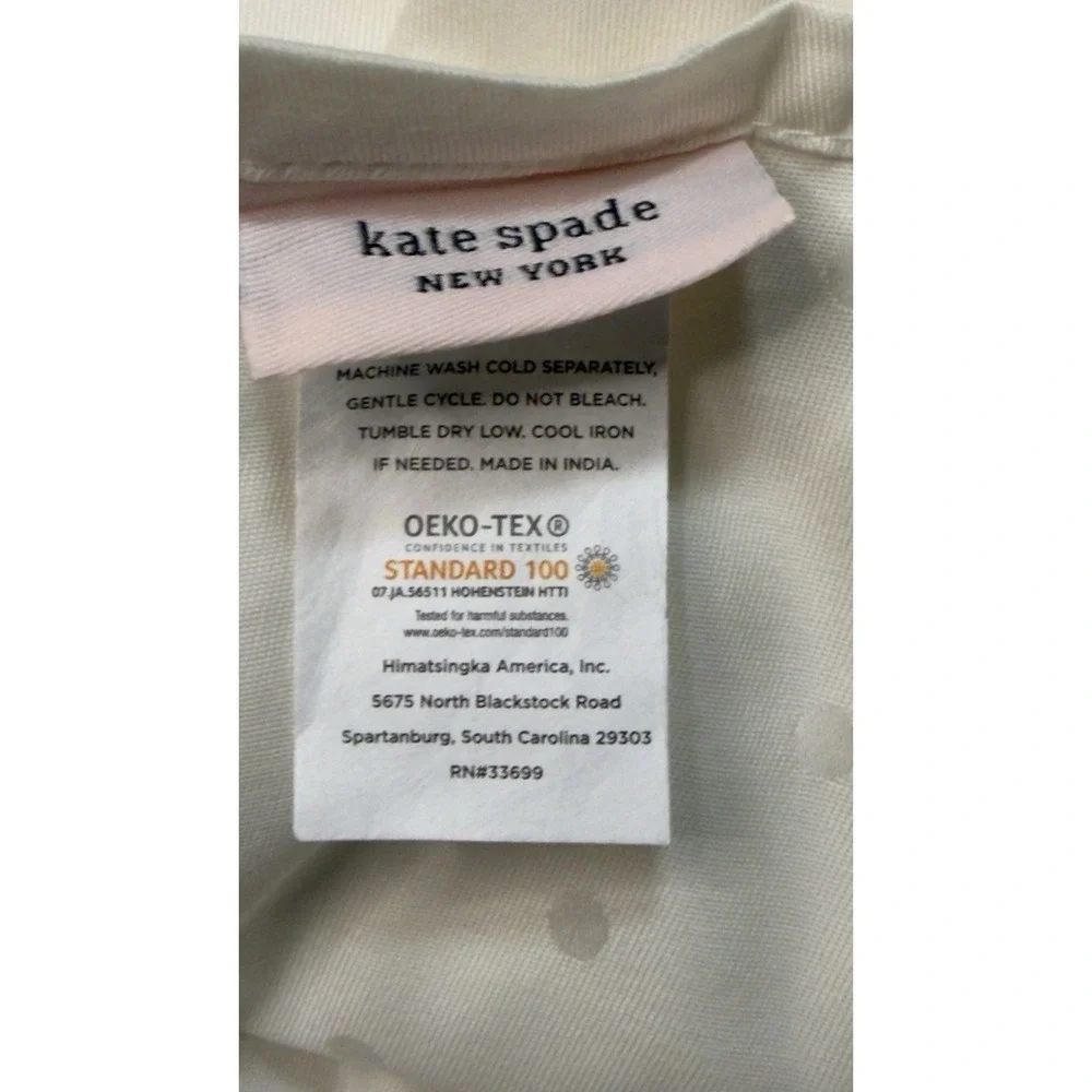 KATE SPADE Larabee Dot Sheet Set QUEEN White 4pc Flat Fitted 2‎ Pillowcases